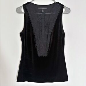 White House Black Market Velvet Lace Top